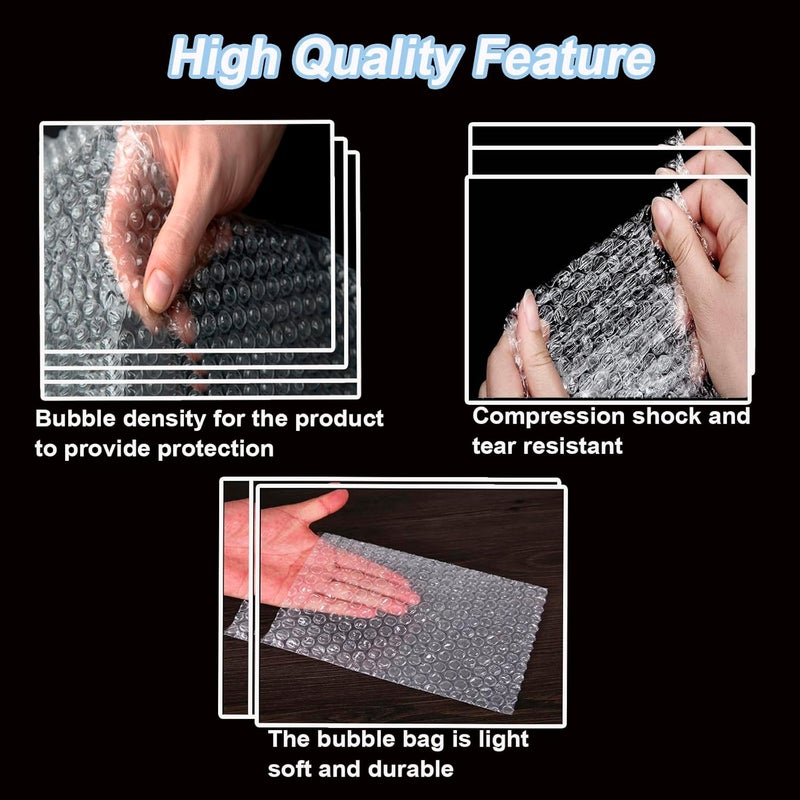 HANDRERLEE 25Pcs Clear Bubble Out Bag 5x6Inch Clear Bubble Pouches Wrap for Packing, Double Walled Cushioning Bags for Moving,Shopping and Extra Protecting Fragile Item - Image 4